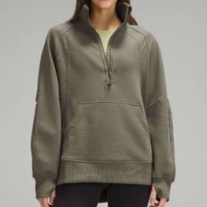 Lululemon Olive Green Half Zip Pullover Sweater Long Size M/L